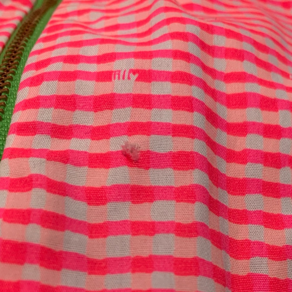 Lilly Pulitzer, size 8 hot pink gingham pencil dress, with cute ruffle detail. - Picture 8 of 12